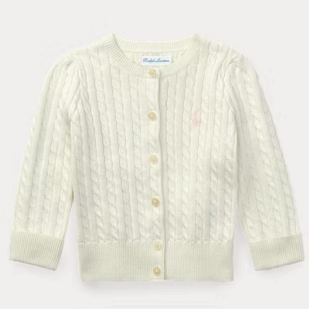 Ralph Lauren Mini-Cable Cotton Cardigan 12M